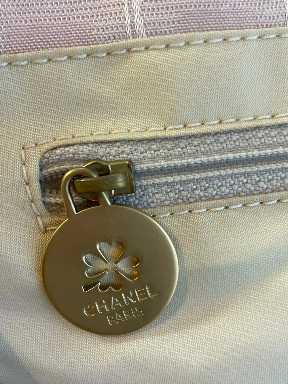 CHANEL Light Pink Quilted Tote Bag
